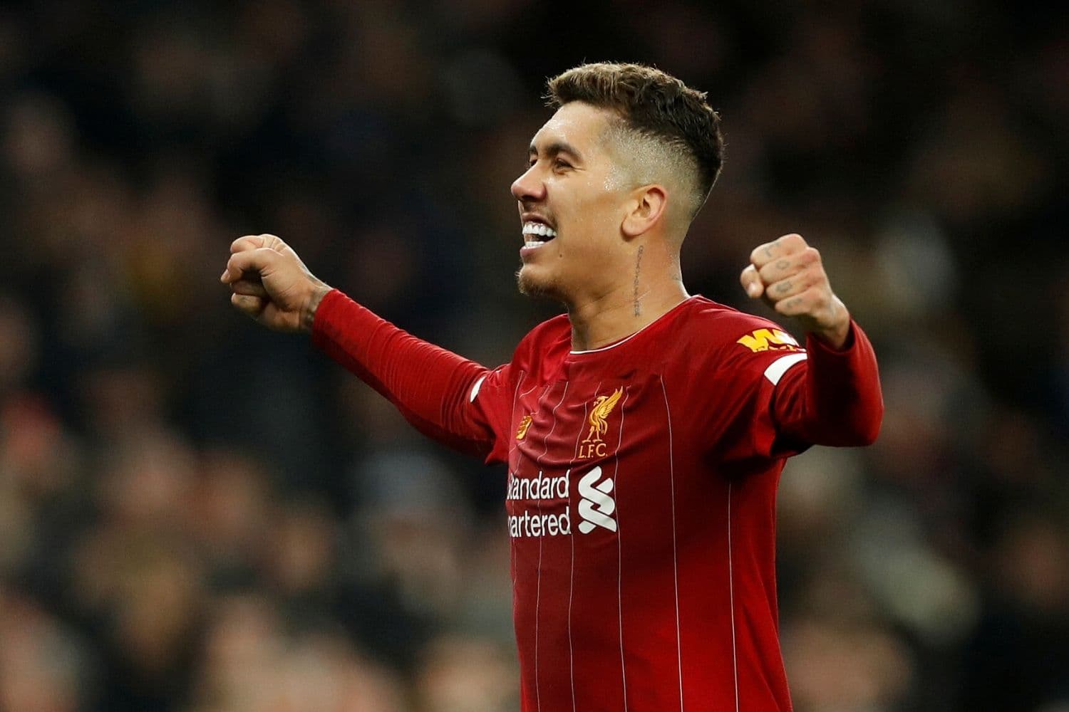 O atacante brasileiro Roberto Firmino, autor do gol da vitória do Liverpool contra o Tottenham em Londres