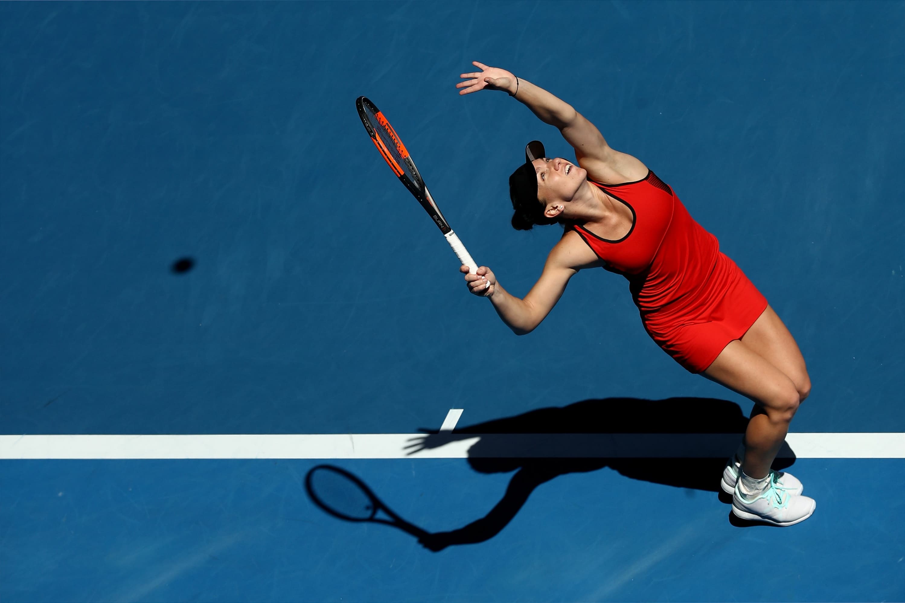 A tenista romena Simona Halep durante partida contra a australiana  Destanee Alava
