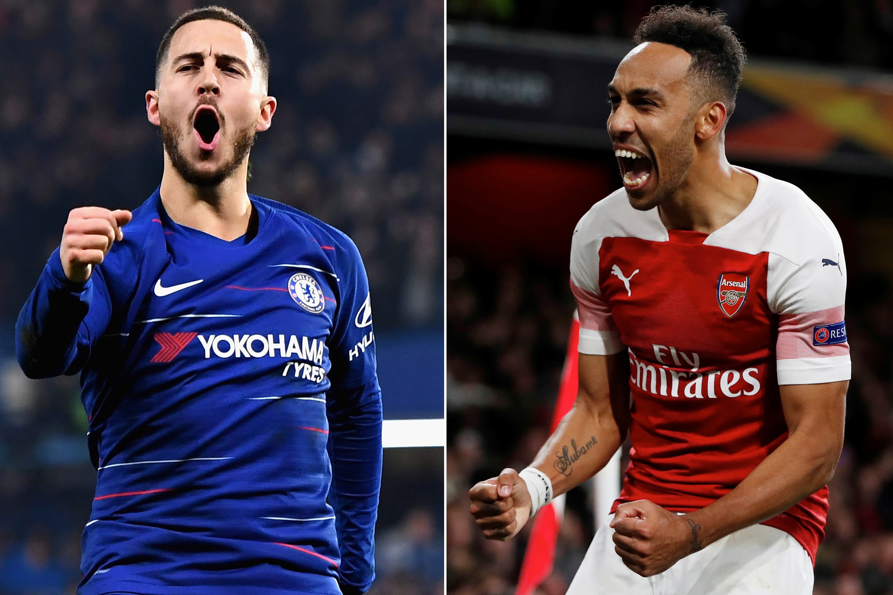 Eden Hazard e Pierre-Emerick Aubameyang
