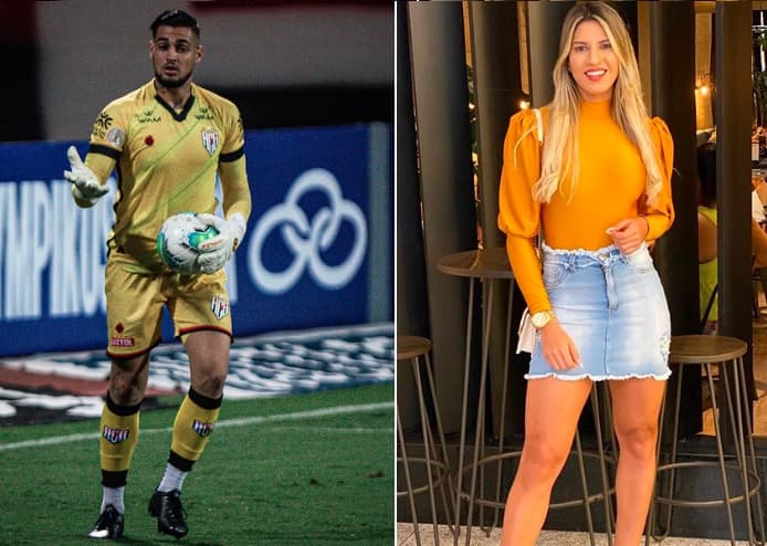 Goleiro Jean e a ex-companheira Milena Bemfica