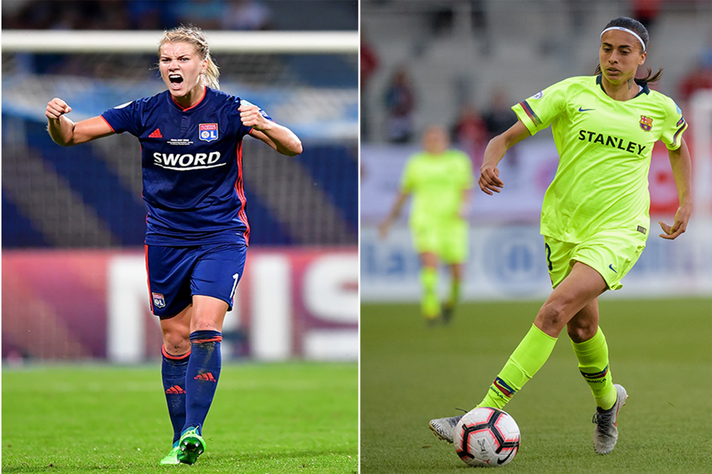 Ada Hegerberg, do Lyon, e Andressa Alves, do Barcelona