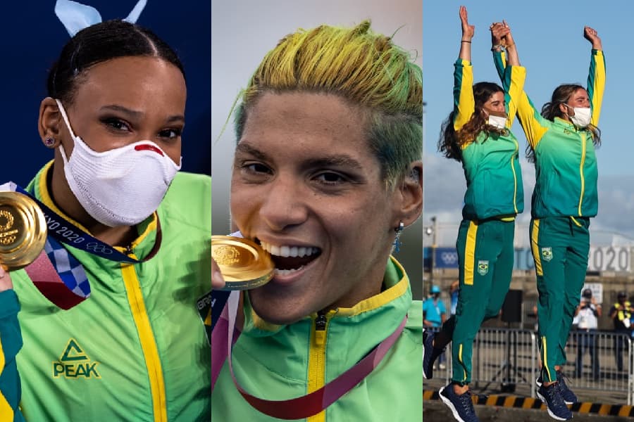 Mulheres douradas: Rebeca. Ana Marcela, Martine e Kahena