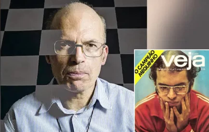 Henrique Mecking, o Mequinho, hoje e na capa de VEJA de 1973
