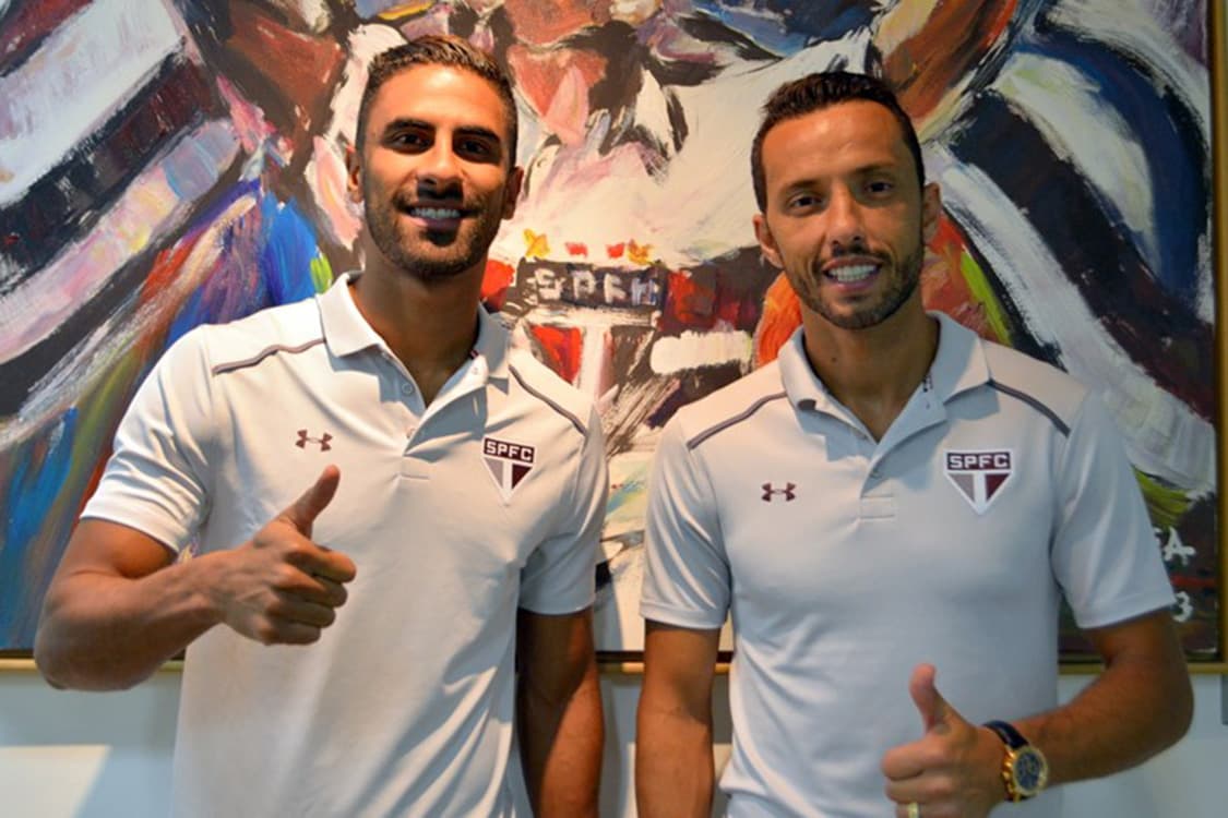 O meia Nenê e o atacante Santiago Tréllez são apresentados no São Paulo