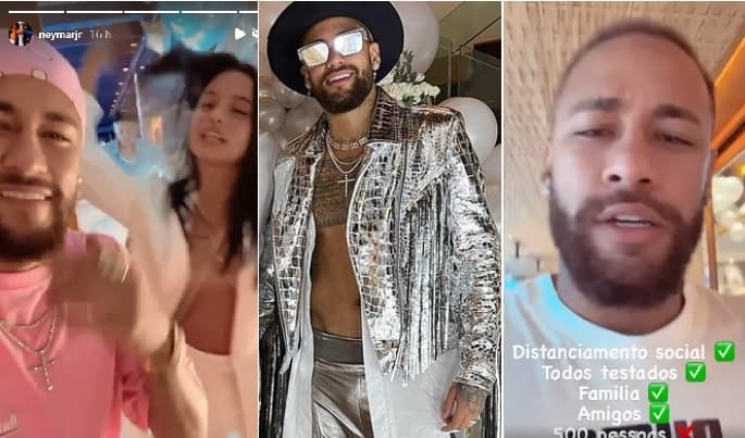 O próprio Neymar postou fotos da festa de Ano Novo