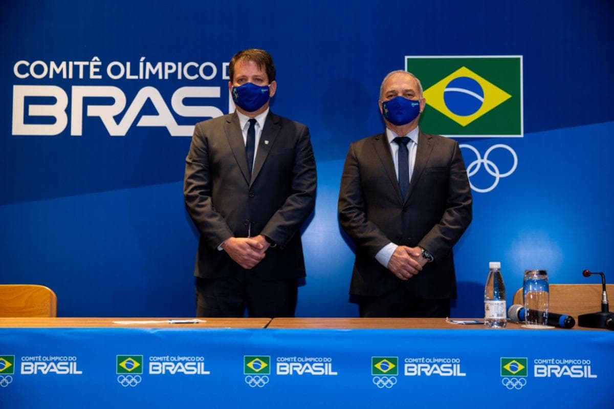 O vice Marco La Porta e o presidente Paulo Wanderley, na sede da COP -