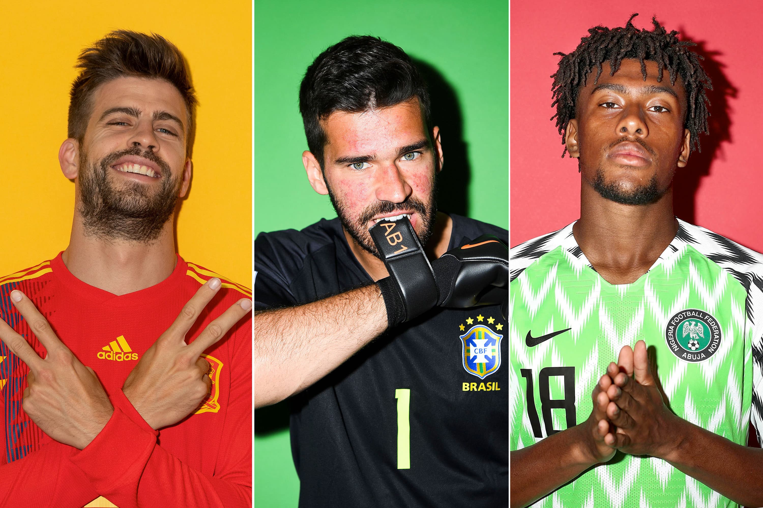 Gerard Piqué, Alisson Becker e Alex Iwobi