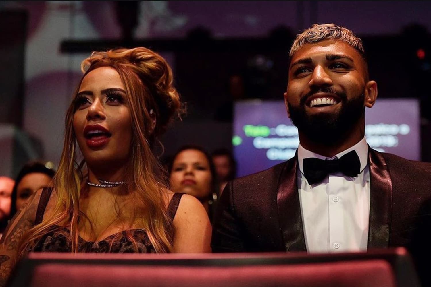 Rafaella Santos e Gabigol durante a cerimônia da CBF para entrega dos prêmios do “Craque do Brasileirão”
