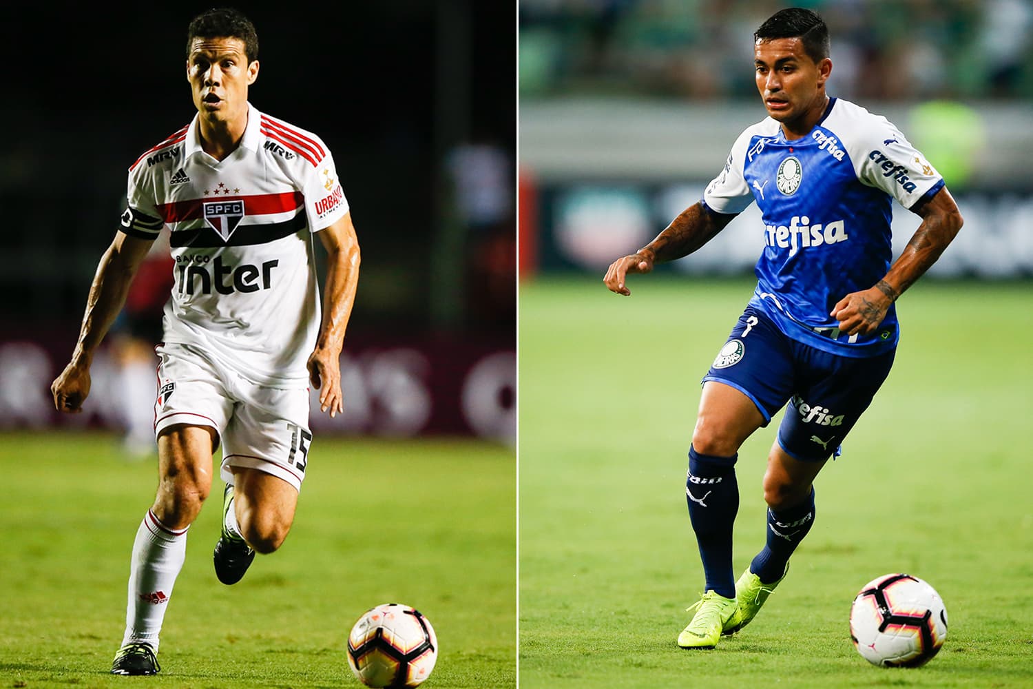 Hernanes do São Paulo e Dudu do Palmeiras