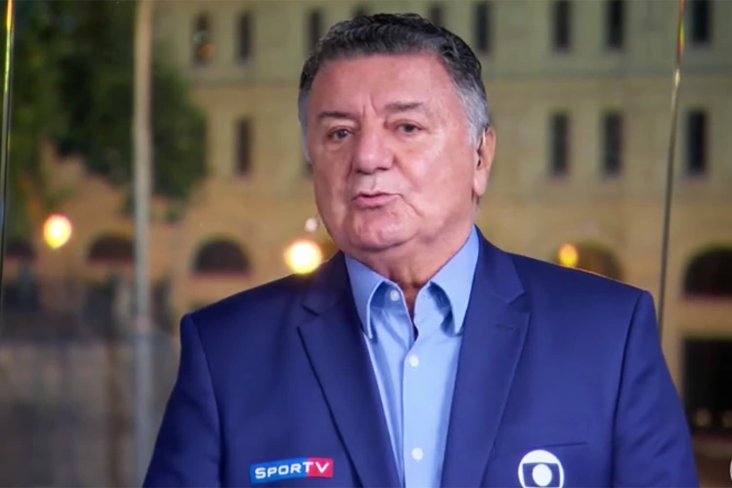 Arnaldo Cezar Coelho durante a Copa do Mundo da Rússia