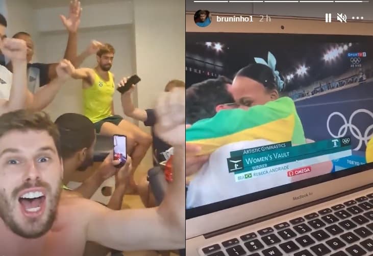 Bruno Rezende comandou a festa no quarto da seleção de vôlei
