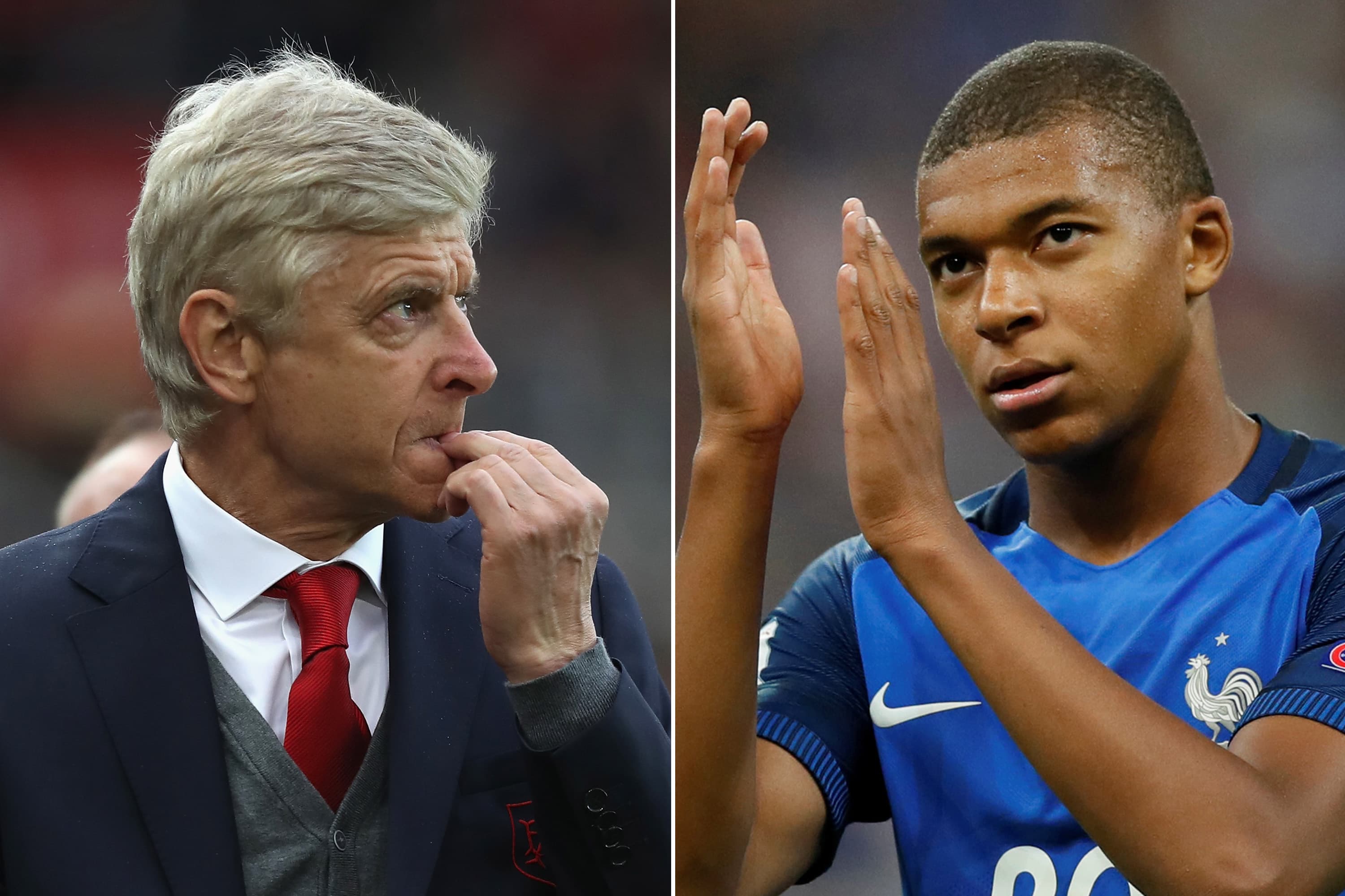 Arsène Wenger e Kylian Mbappé