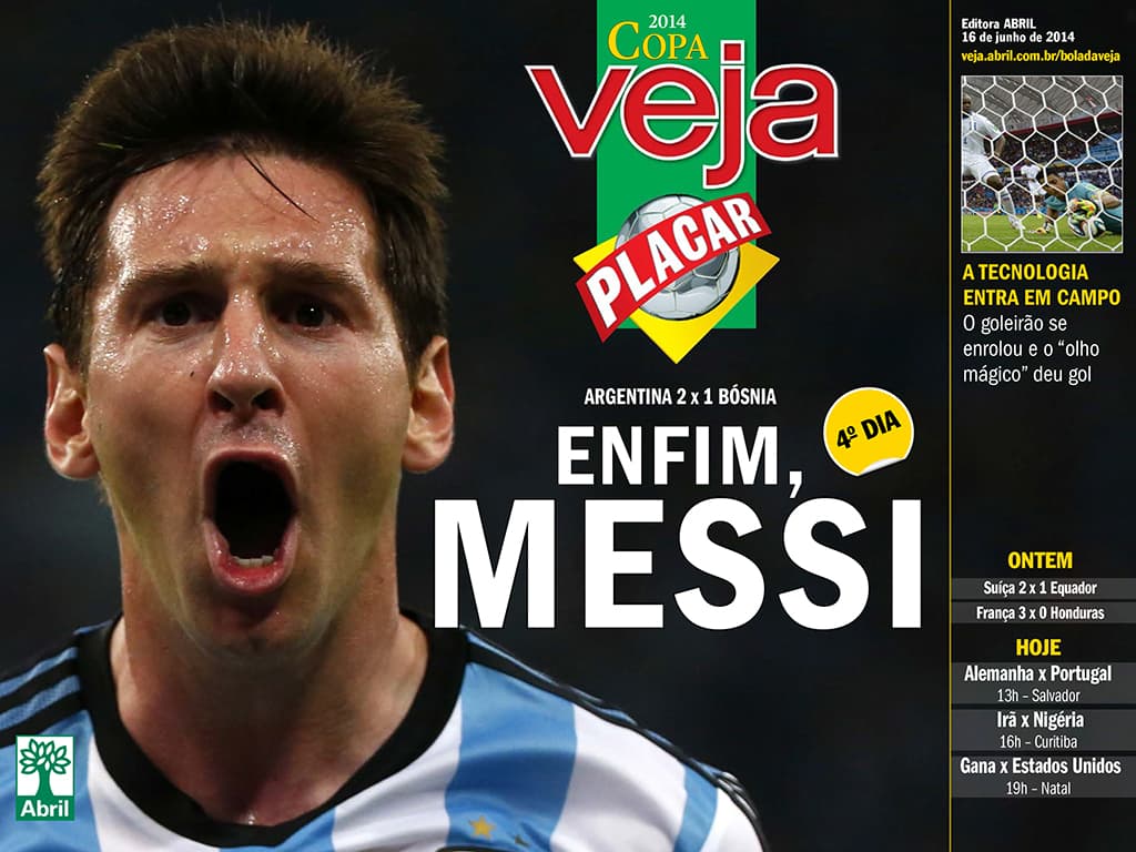Edição diária de VEJA PLACAR traz a vitória da Argentina na estreia com golaço de Messi
