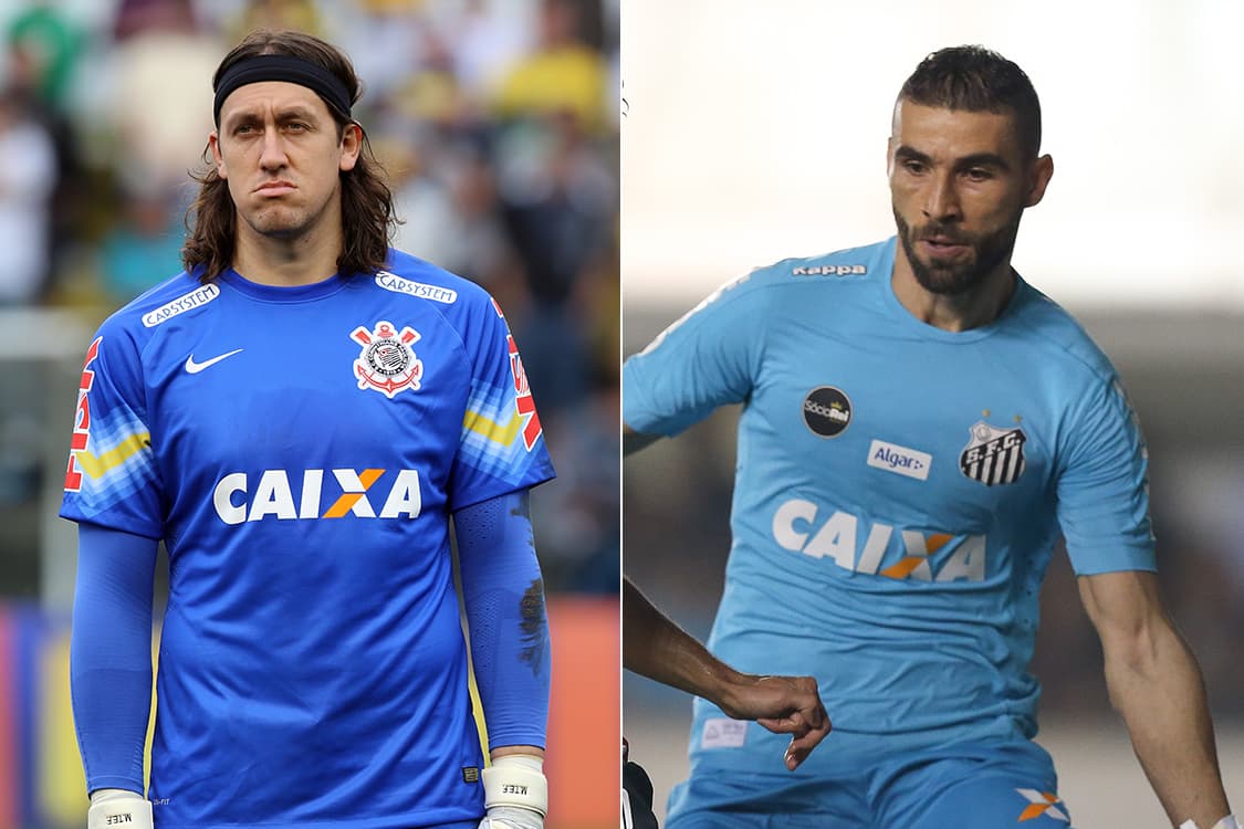 Cássio, goleiro do Corinthians e Vanderlei, goleiro do Santos