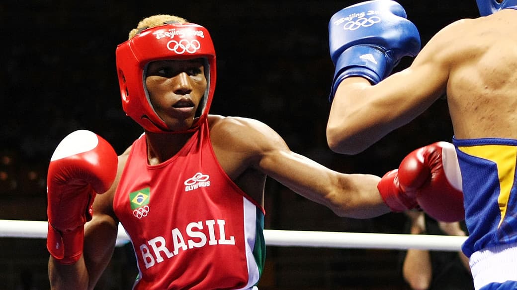 Robson Conceição contra Li Yang, da China, durante os Jogos Olímpicos Pequim em 2008