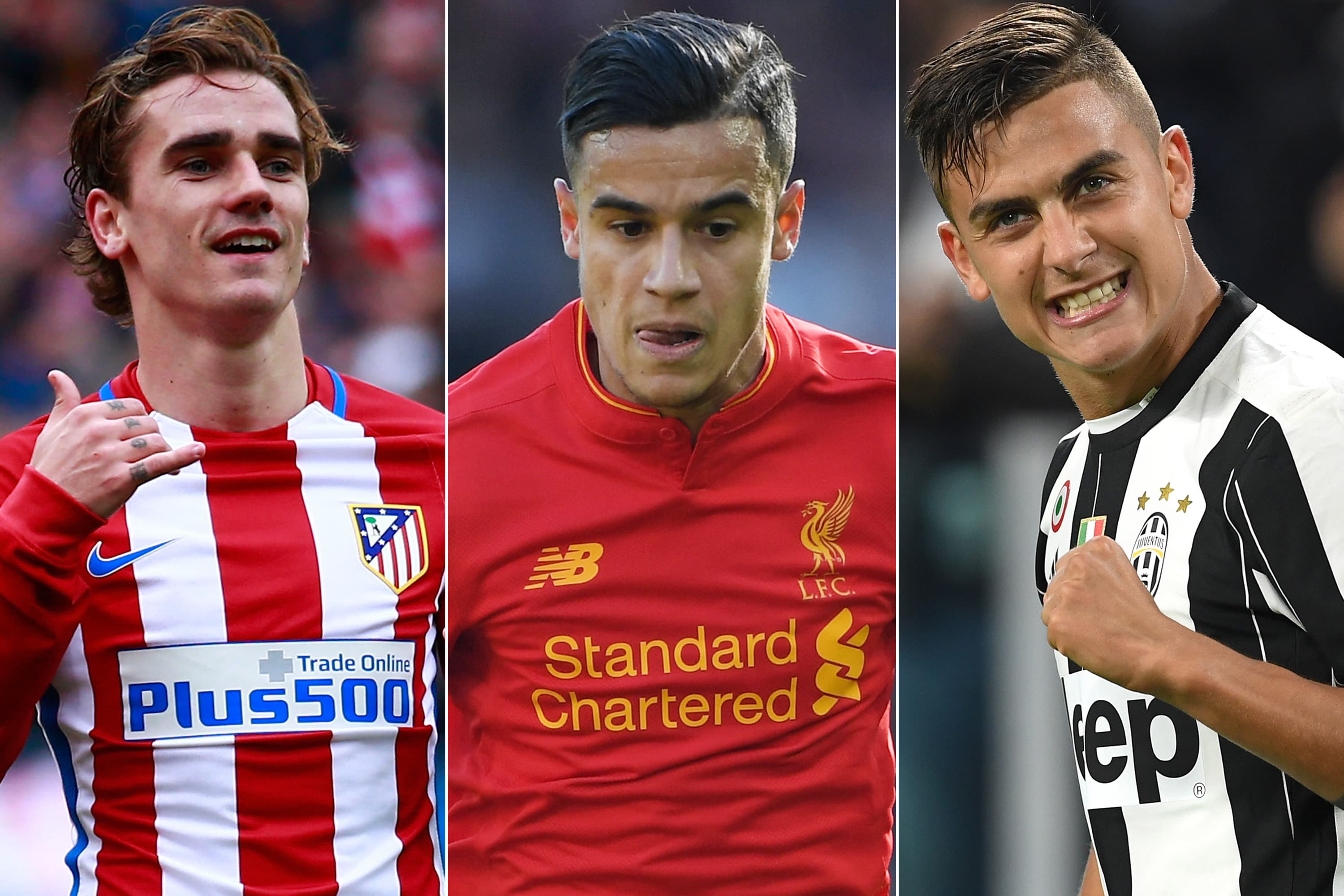 Griezmann, Coutinho e Dybala