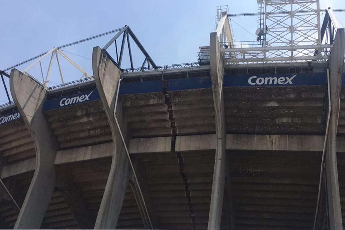 Terremoto deixa rachadura no estádio Azteca