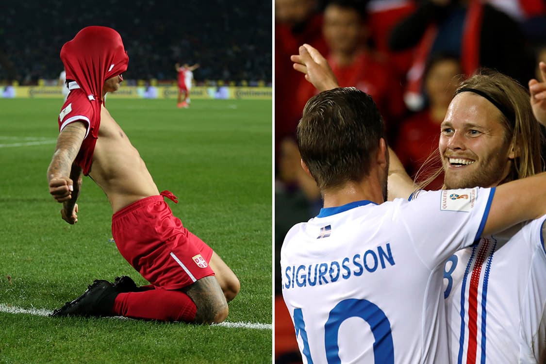 Soccer Football - 2018 World Cup Qualifications - Europe - Serbia vs Georgia - Rajko Mitic Stadium, Belgrade, Serbia - October 9, 2017 Serbia’s Aleksandar Prijovic celebrates scoring their first goal REUTERS/Marko Djurica