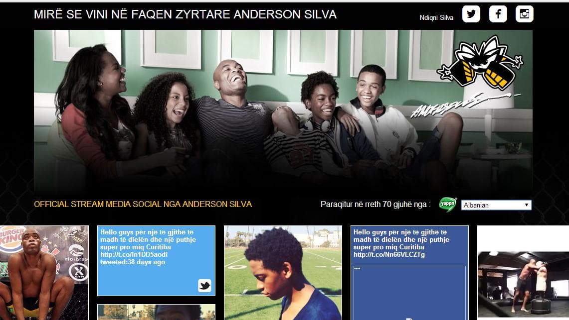 Site oficial de Anderson Silva