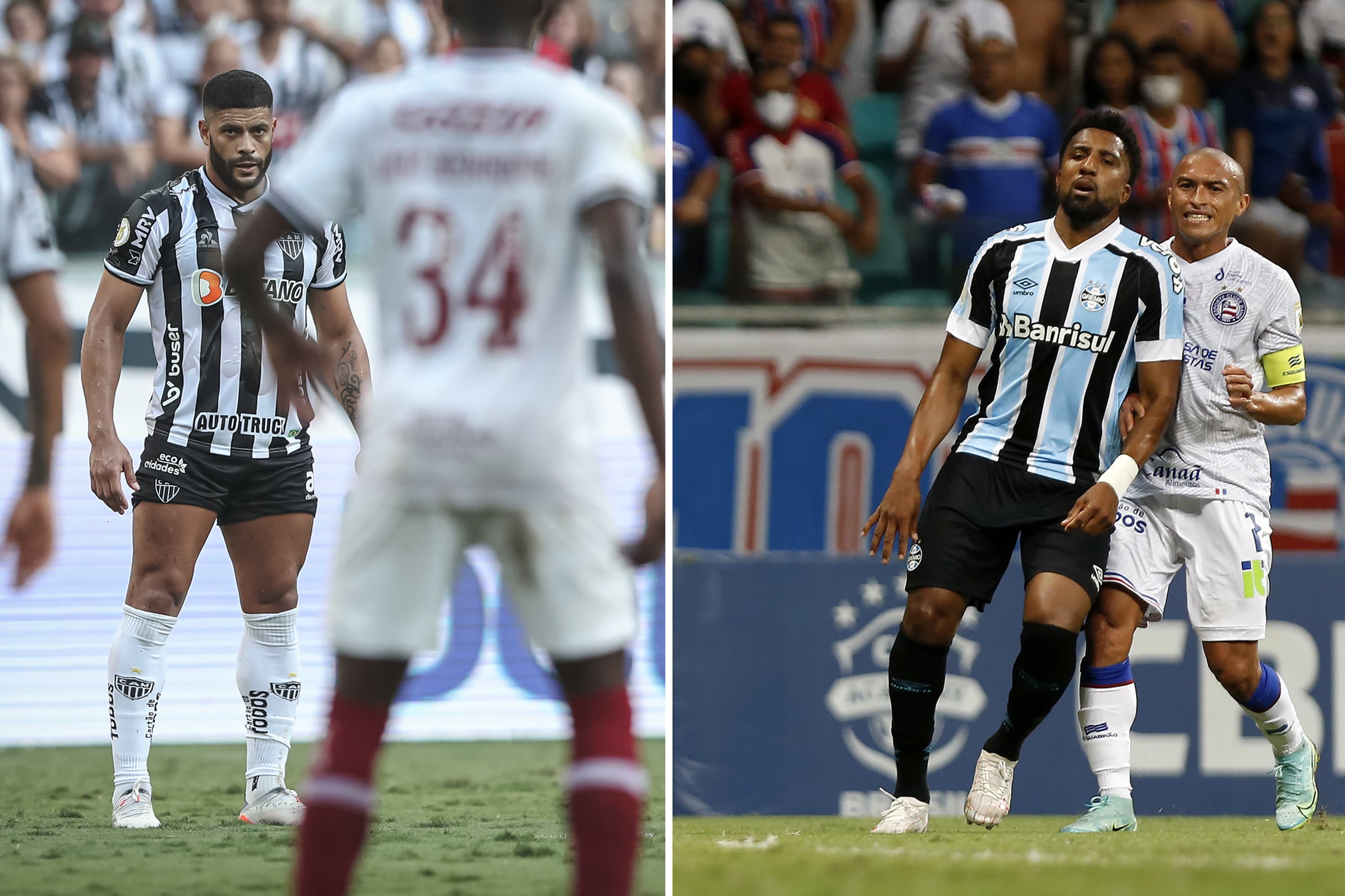 Atleticanos e gremistas vivem situações opostas na reta final do Brasileirão -