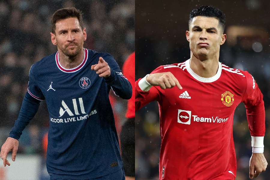 Lionel Messi e Cristiano Ronaldo não saíram com grandes êxitos por PSG e Manchester United -