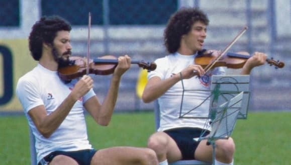 Sócrates e Casagrande no Parque São Jorge