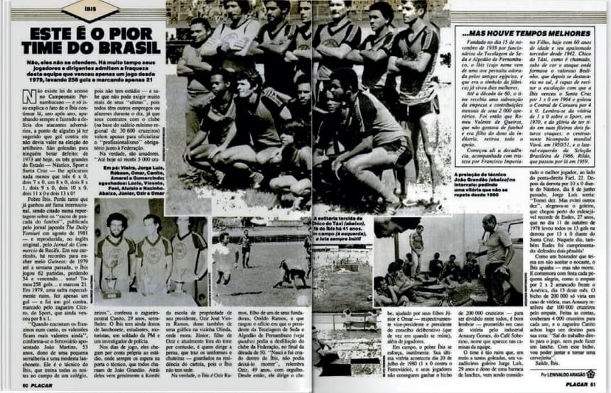 A reportagem inaugural da boa má fama: profecia em torno de um time que, desde o ano anterior, vencera um único jogo de futebol