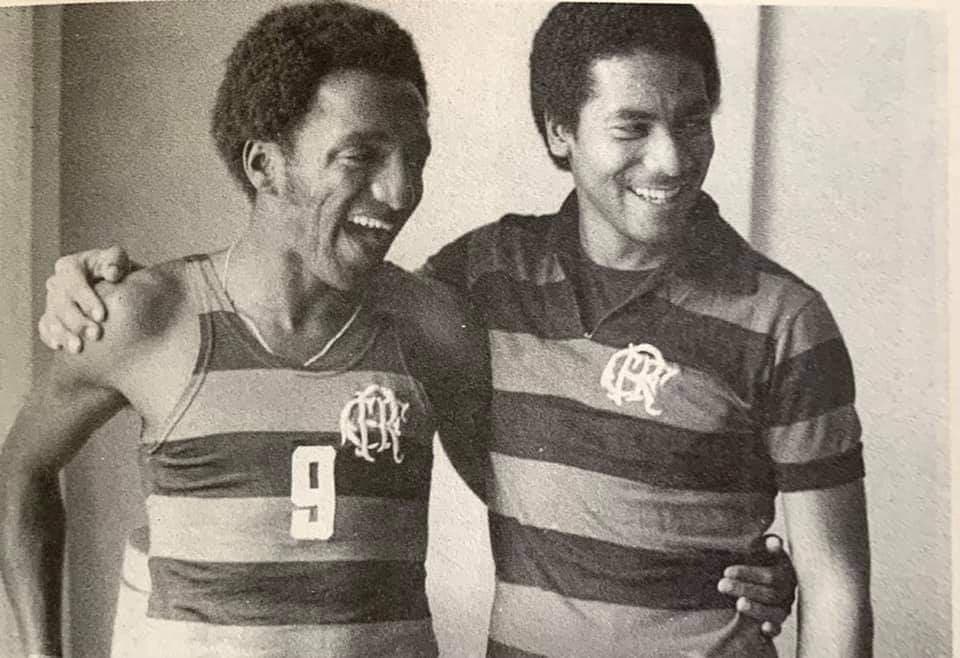 Caju e Fred, com a camisa do Flamengo, em 1972