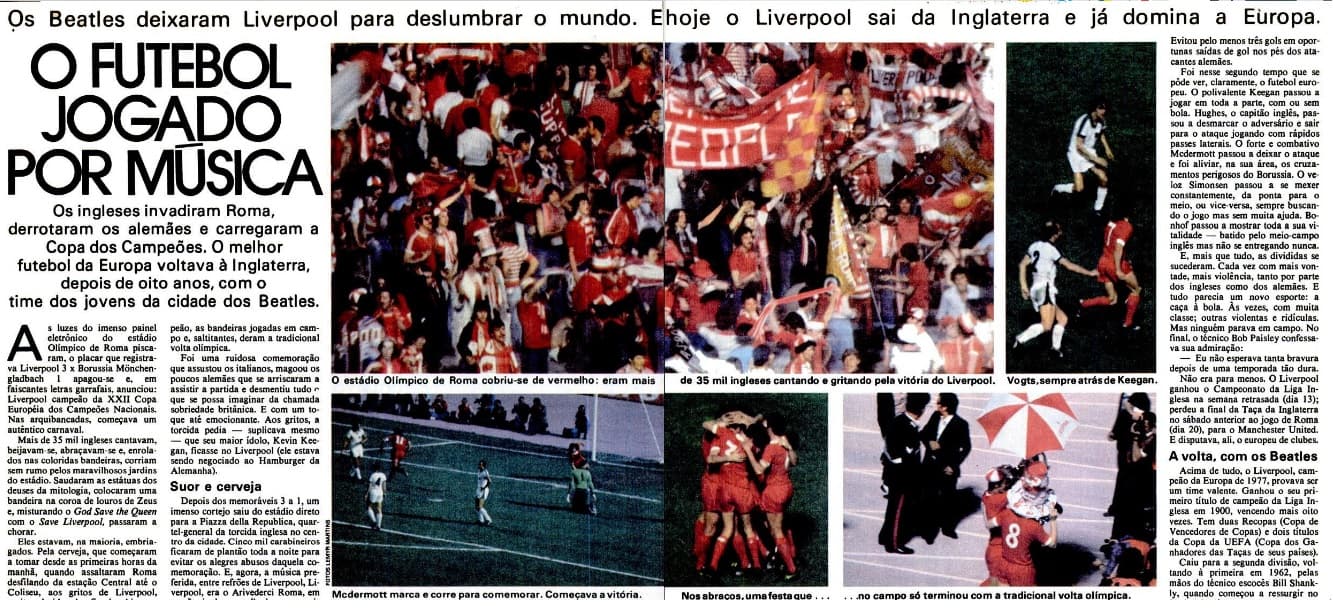 Matéria da PLACAR da final da Champions de 1977