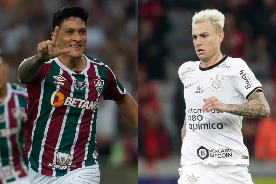 Germán Cano, do Fluminense, e Roger Guedes, do Corinthians -