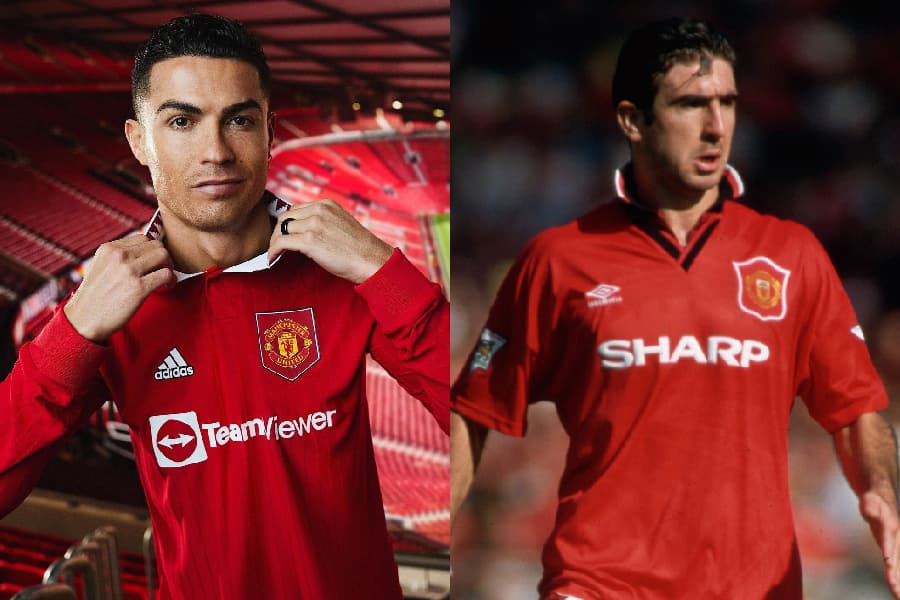 Cristiano Ronaldo e Eric Cantona, ídolos do Manchester United