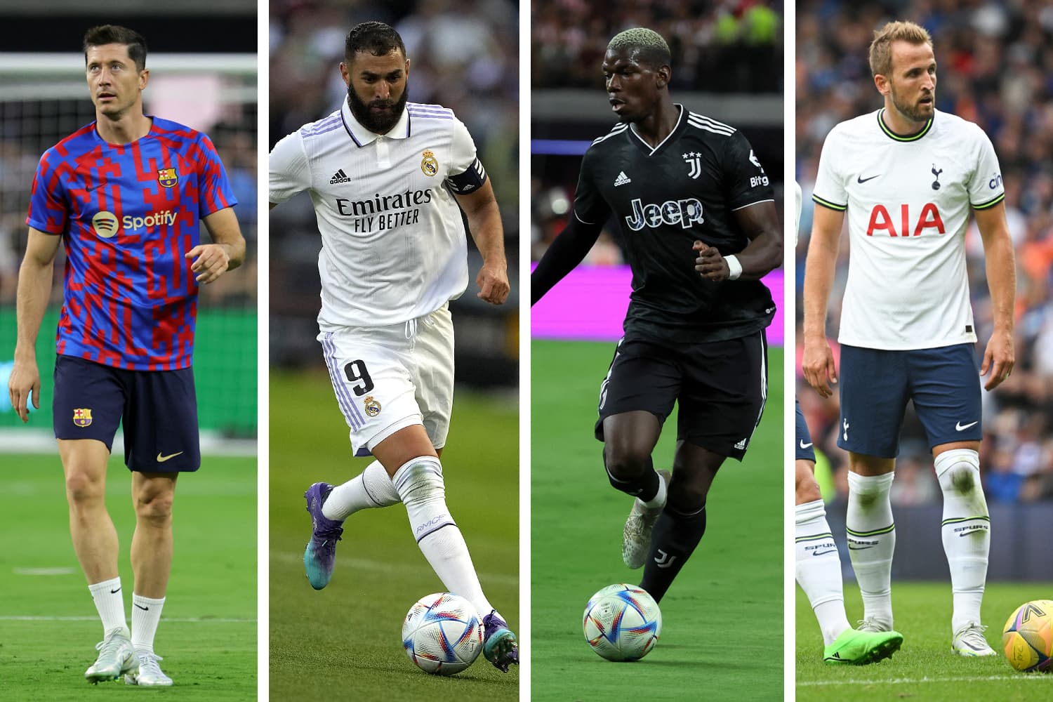 Lewa, Benzema, Pogba e Kane serão alguns dos craques em campo -