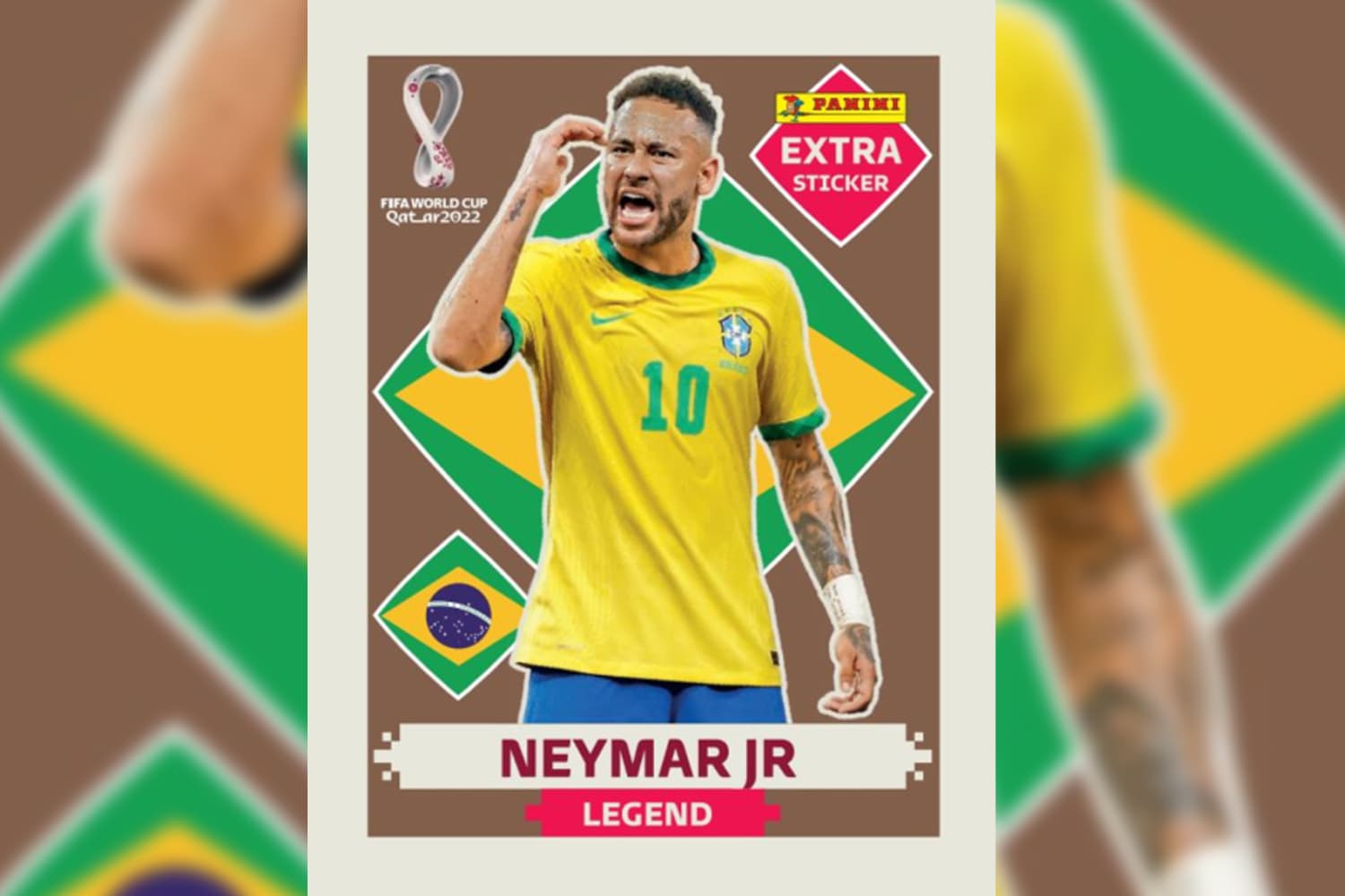 Figurinha extra de Neymar no álbum da Copa -