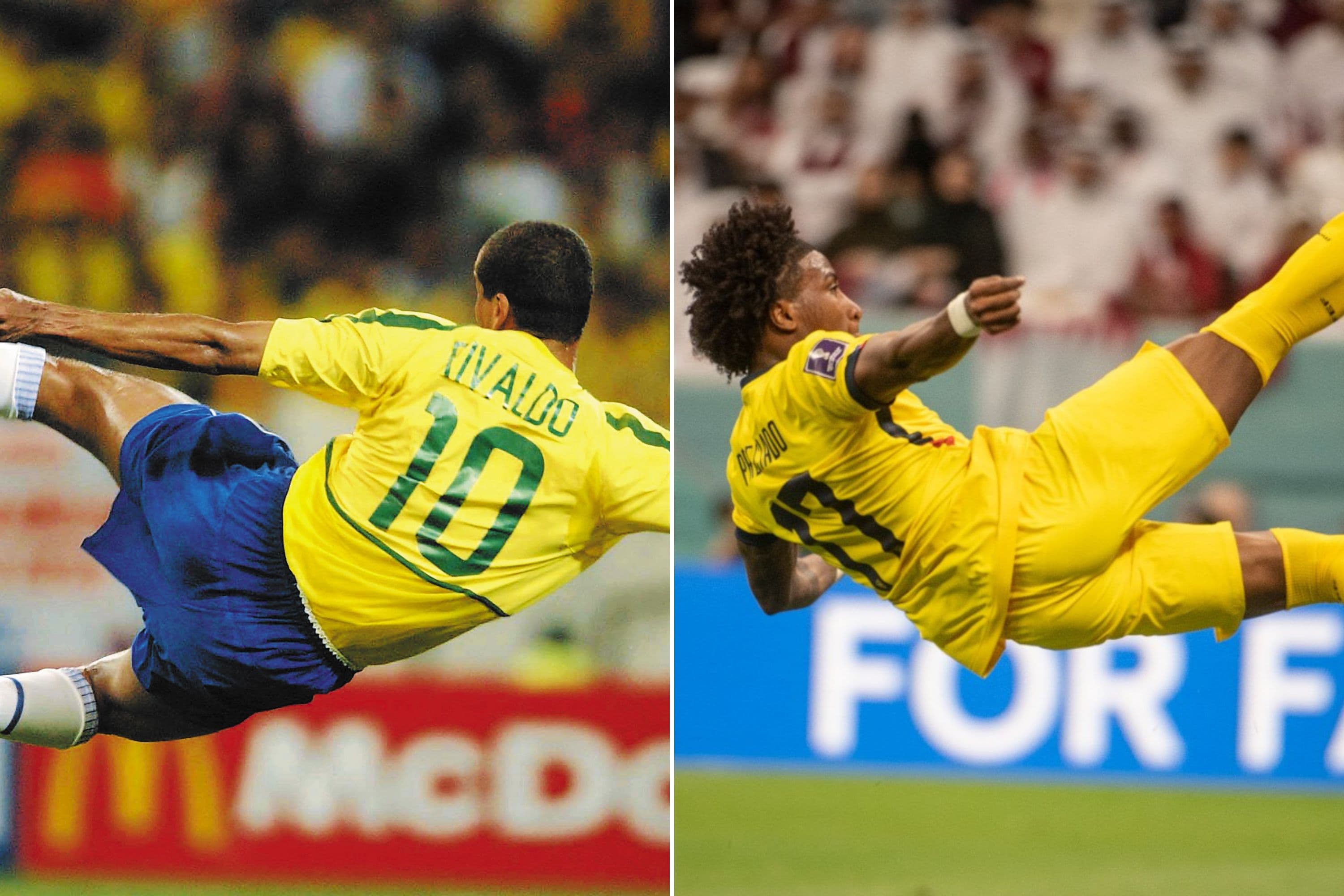 Rivaldo, em 2002, e Ángelo Preciado, em 2022 -