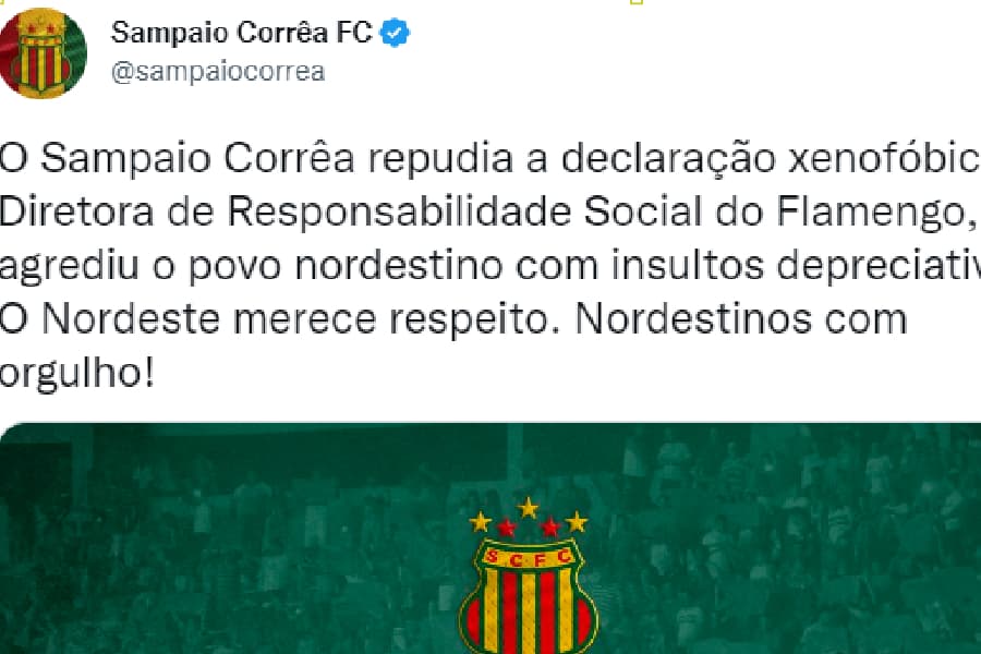 Sampaio Correa e outros clubes criticam fala de dirigente do Flamengo