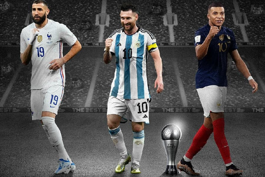 Benzema, Messi e Mbappé são os três finalistas ao prêmio de melhor jogador do mundo em 2022