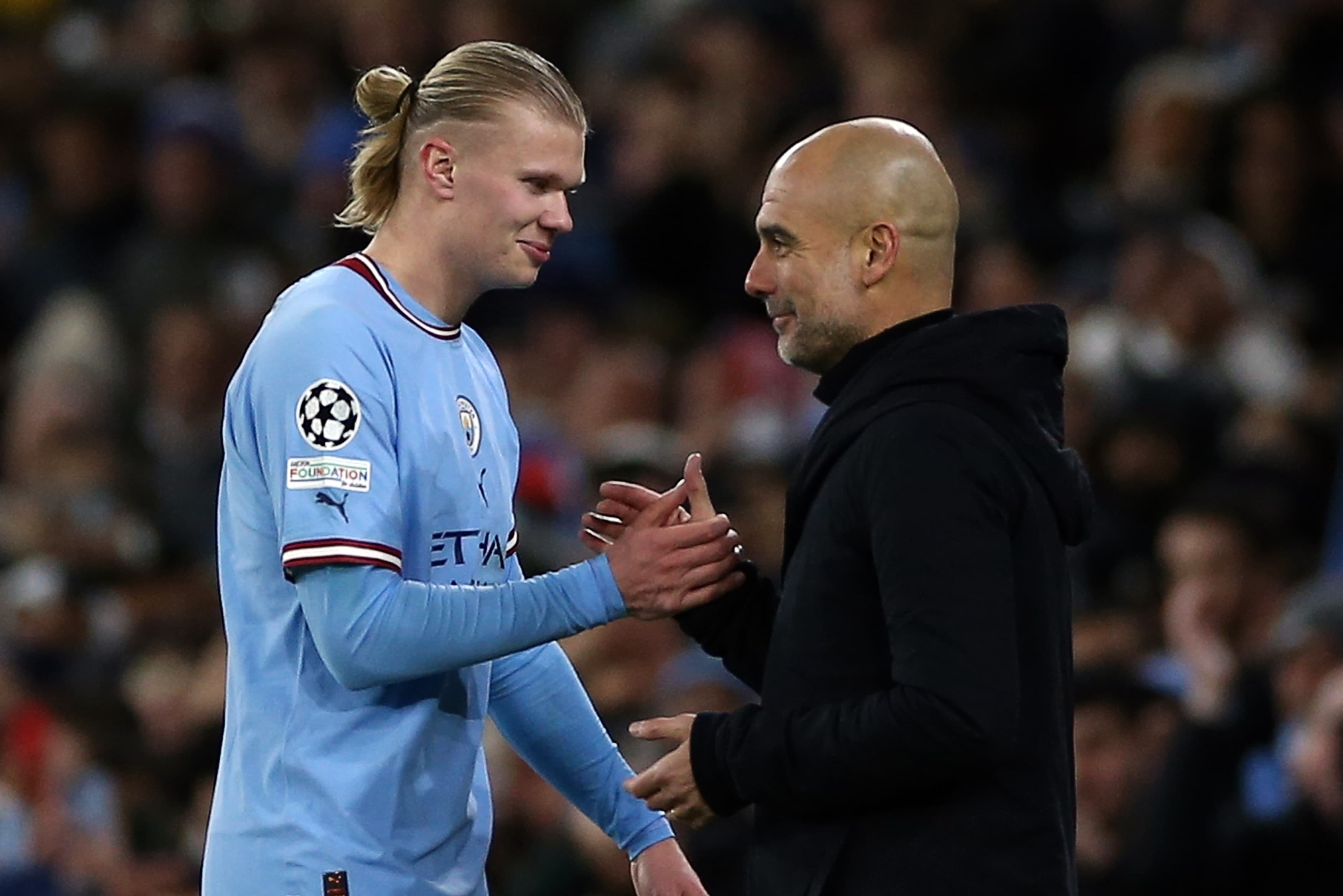 Haaland e Guardiola, do Manchester City -