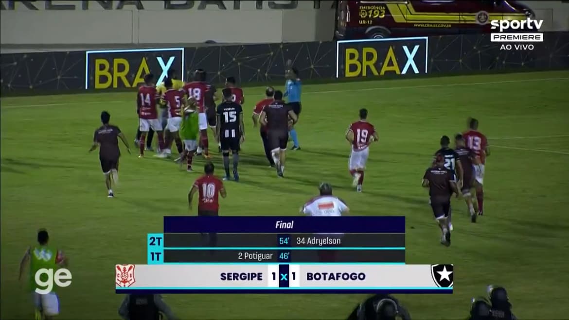 Empate entre Sergipe e Botafogo na Copa do Brasil acabou em confusão -