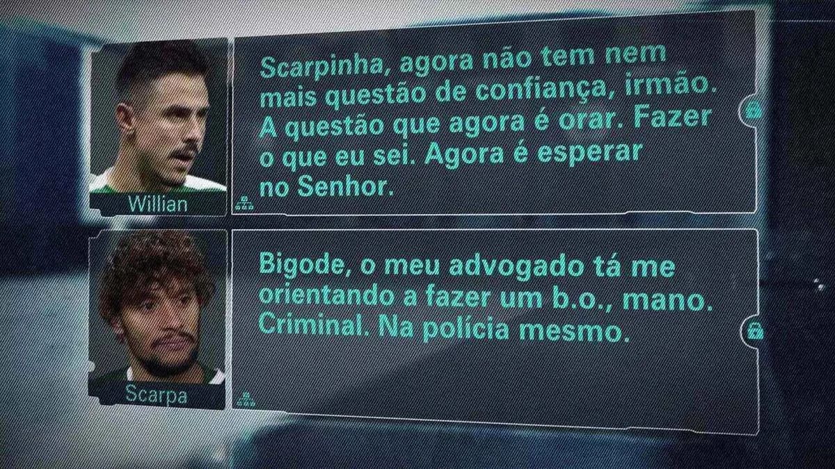 Os diálogos entre Scarpa e Willian revelados pelo 'Fantástico'