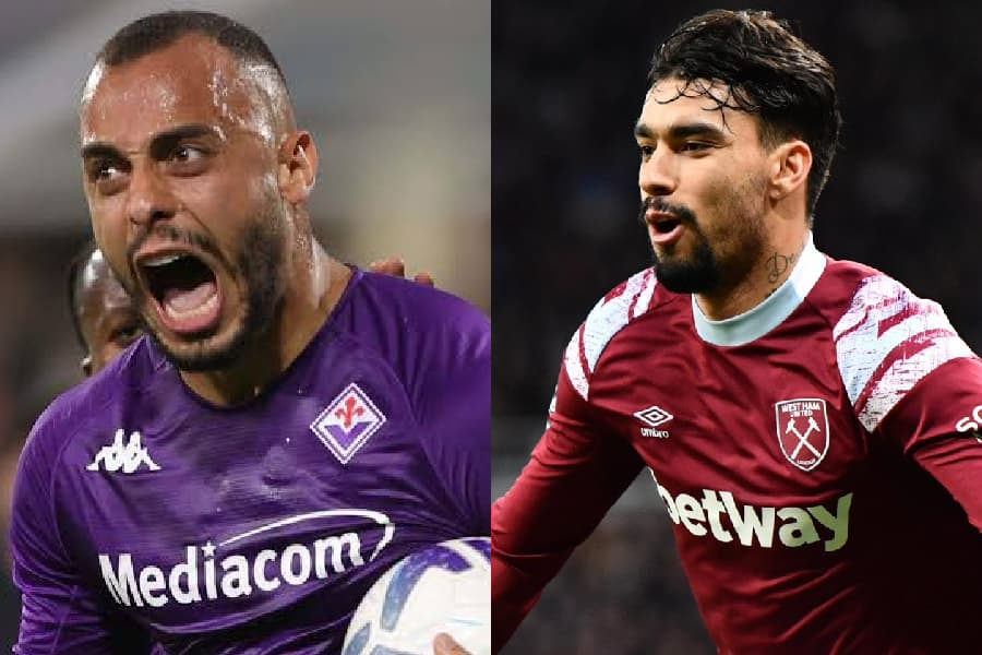Os brasileiros Arthur Cabral, da Fiorentina, e Paquetá, do West Ham, destaques da final da Liga da Conferência