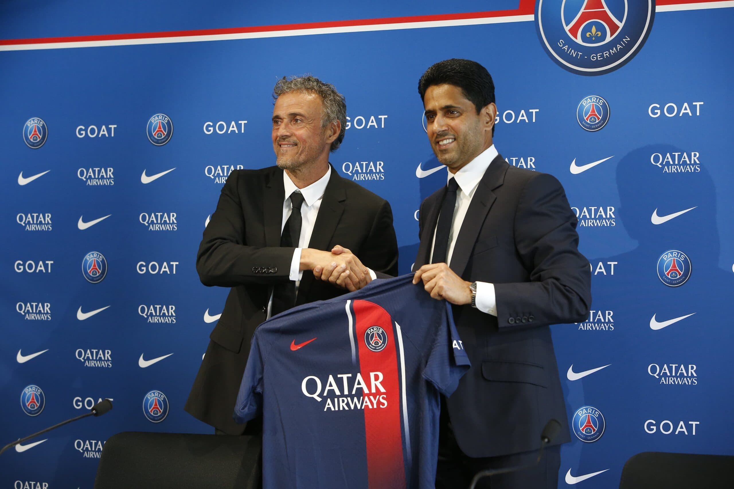 Luis Enrique e Al-Khelaifi: nova era no PSG