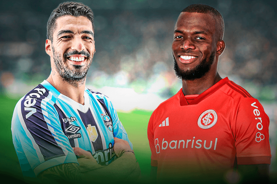 Suárez, do Grêmio, e Valencia, do Inter, acirram rivalidade em Porto Alegre - Bruna Franco/Arte/Placar