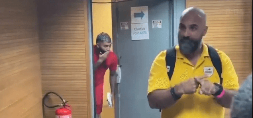 Gabigol mandou beijo para Dorival após derrota do Flamengo - Reprodução / Twitter