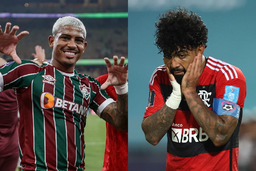 John Kennedy, do Flu, e Gabigol, do Fla - AFP
