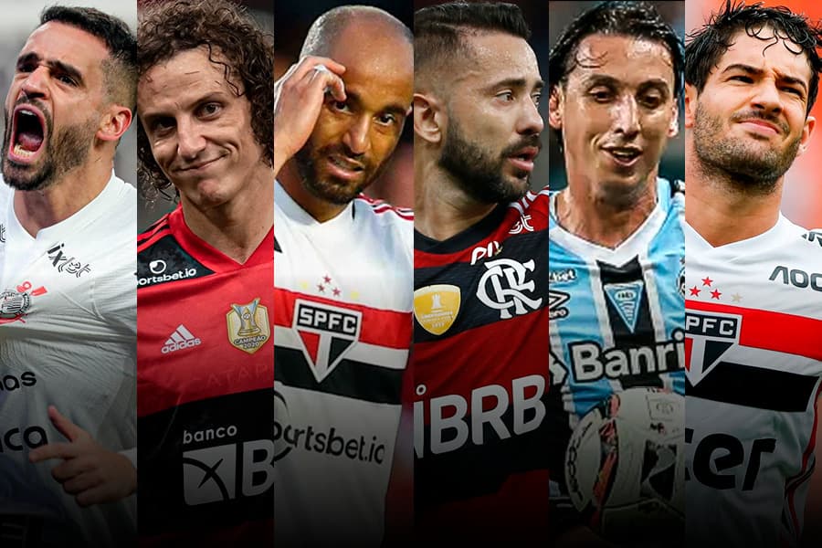 Jogadores em fim de cotnrato devem agitar o mercado da bola - Bruna Franco/Arte Placar