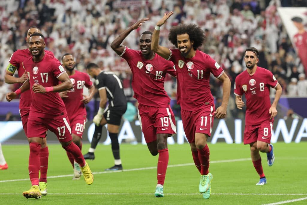 Seleção catari, anfitriã do torneio, é bicampeã asiática - Giuseppe CACACE / AFP