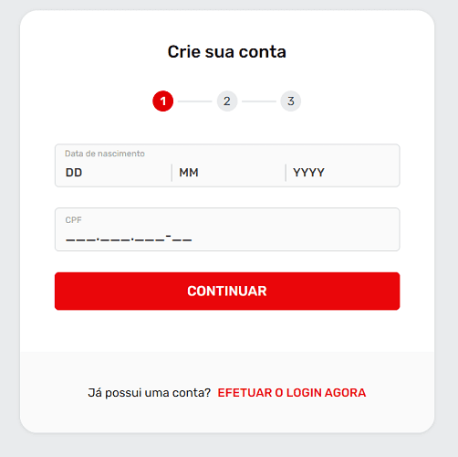 formulário de cadastro superbet