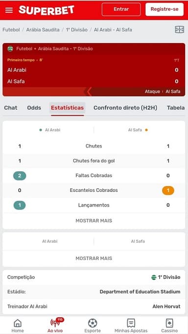 estatísticas ao vivo superbet