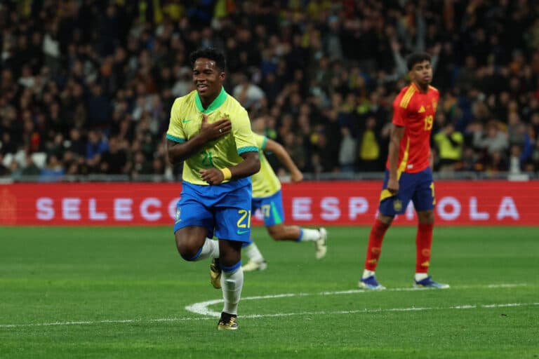 Endrick se apresenta à Espanha e Brasil arranca empate em Madri