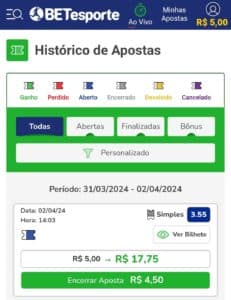 como fazer cash out na Betesporte